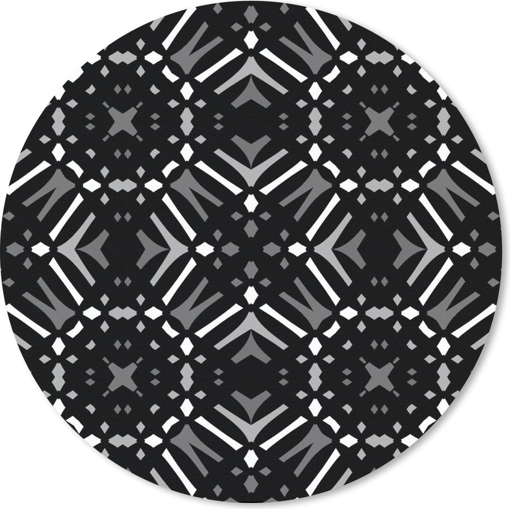 MuchoWow Mauspad Mousepad Muster - Schwarz und Weiß - Geometrie 20x20 cm - Mousepads - Maus Mat - Pad - Mausunterlage - Schreibtischmatte