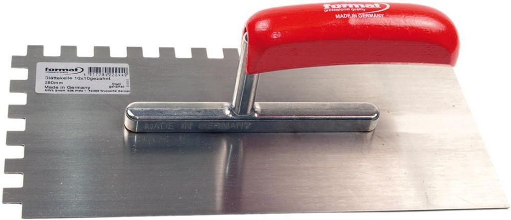 Format Glättekelle gezahnt rostfrei 280x130mm 6x6mm Produktbild 