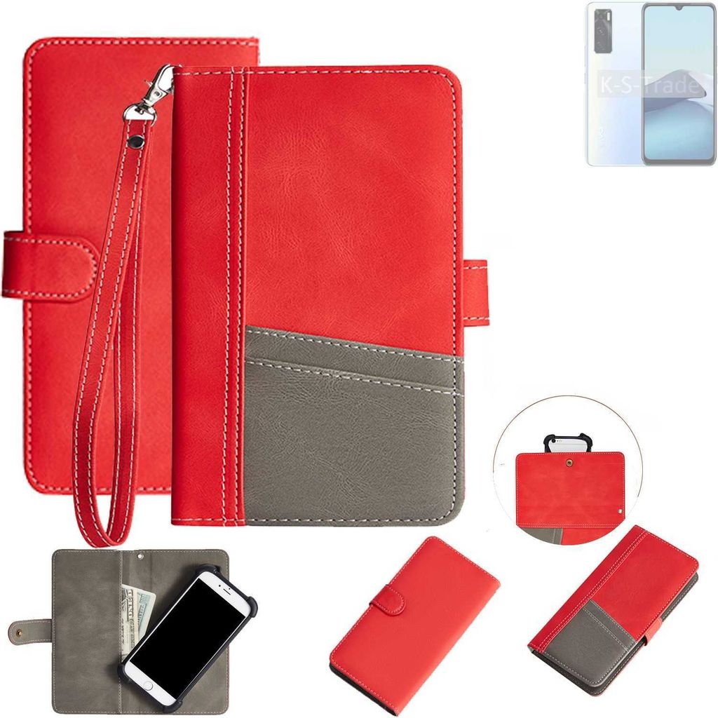 K-S-Trade Handy Schutzhülle kompatibel mit Vivo Y70 Hülle Portemonnee Brieftasche Klapphülle Kartenfächer Flip Wallet Case Etui