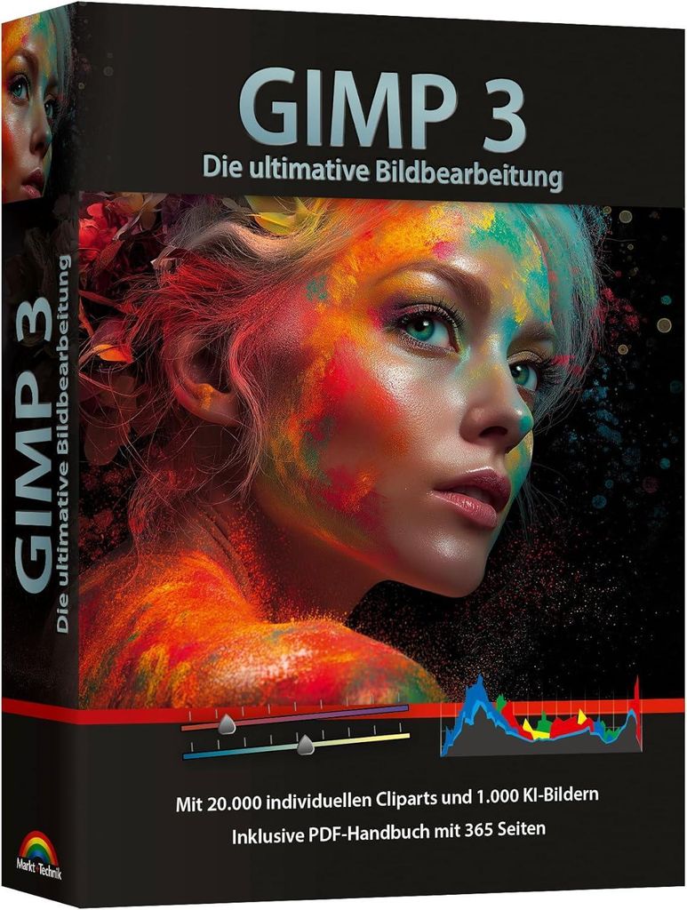 GIMP 3 Software Paket - Software, PDF Handbuch und tausende Cliparts - Bildbearbeitung für Einsteiger & Profis