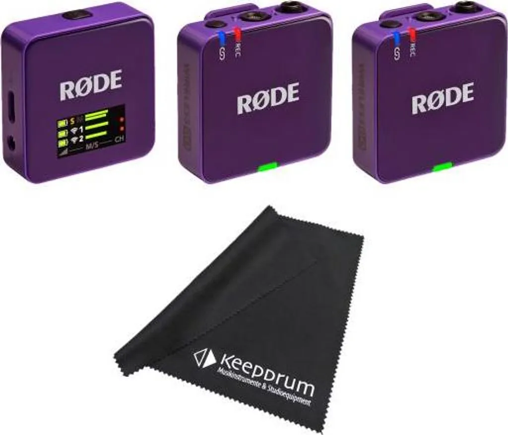 Système de microphone sans fil Rode Wireless GO Gen 3 Violet avec Tissu
