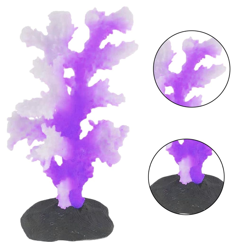 1 Packung Korallen mit Leuchteffekt, Korallenpflanzen-Ornamente, Aquarium-Korallendekoration für Aquarien, Lila