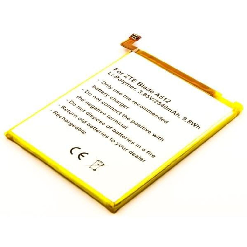 Akku für Zte A910 Li-Pol 3,9 Volt 2500 mAh weiß.