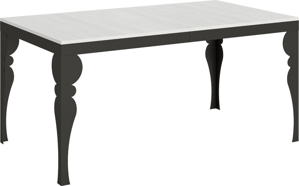ITAMOBY - Ausziehtisch 160/420x90 cm Paxon Evolution Esche weiß Gestell und Füße Anthrazit