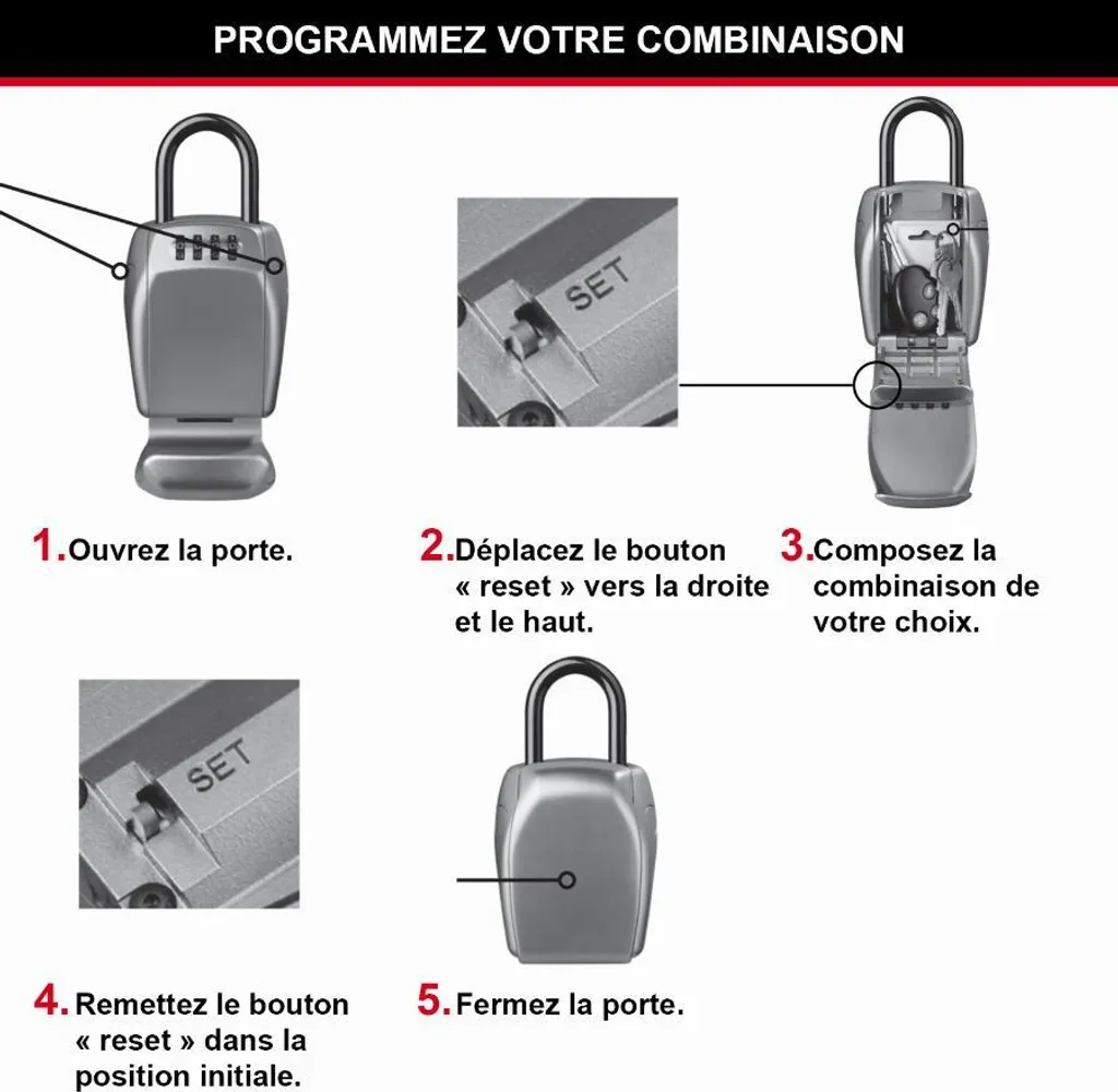 Coffre à Clés Blindé Master Lock 5414EURD Résistant aux Intempéries - 9