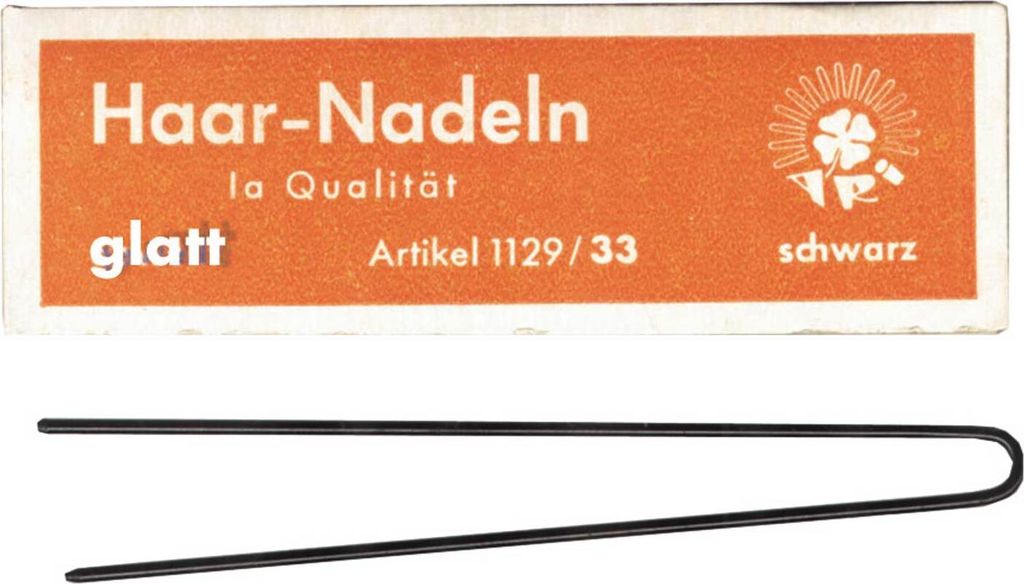 Haarnadeln 33 schwarz 72x1,2mm glatt 16 Stück