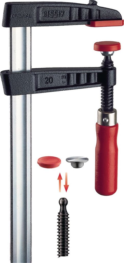 Bessey Schraubzwinge Weite 1000mm Ausladung 175mm Rutschsicherung - TG100S17
