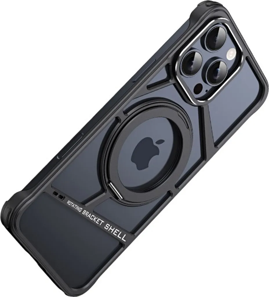 Custodia iPhone 16 Pro Max Ultra-Resistente Anello Magnetico Nera