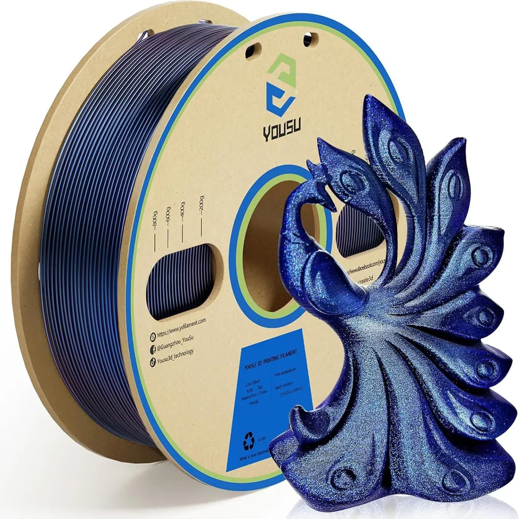 Filament 3D pour Projets de Nuit - PLA Phosphorescent 1,75 mm Noir 1kg