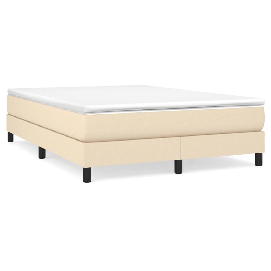 Boxspringbett mit Matratze Creme 140x200 cm Stoff