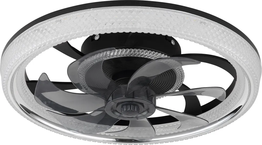 Ventilateur de plafond pour chambre LED cristaux CCT avec contrôle RF