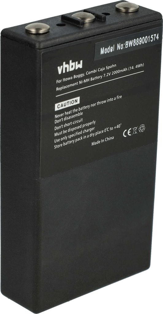 vhbw Akku kompatibel mit Itowa Combi Caja Spohn, Boggy Industrie-Funkfernsteuerung Fernbedienung (2000 mAh, 7,2 V, NiMH) - Schwarz