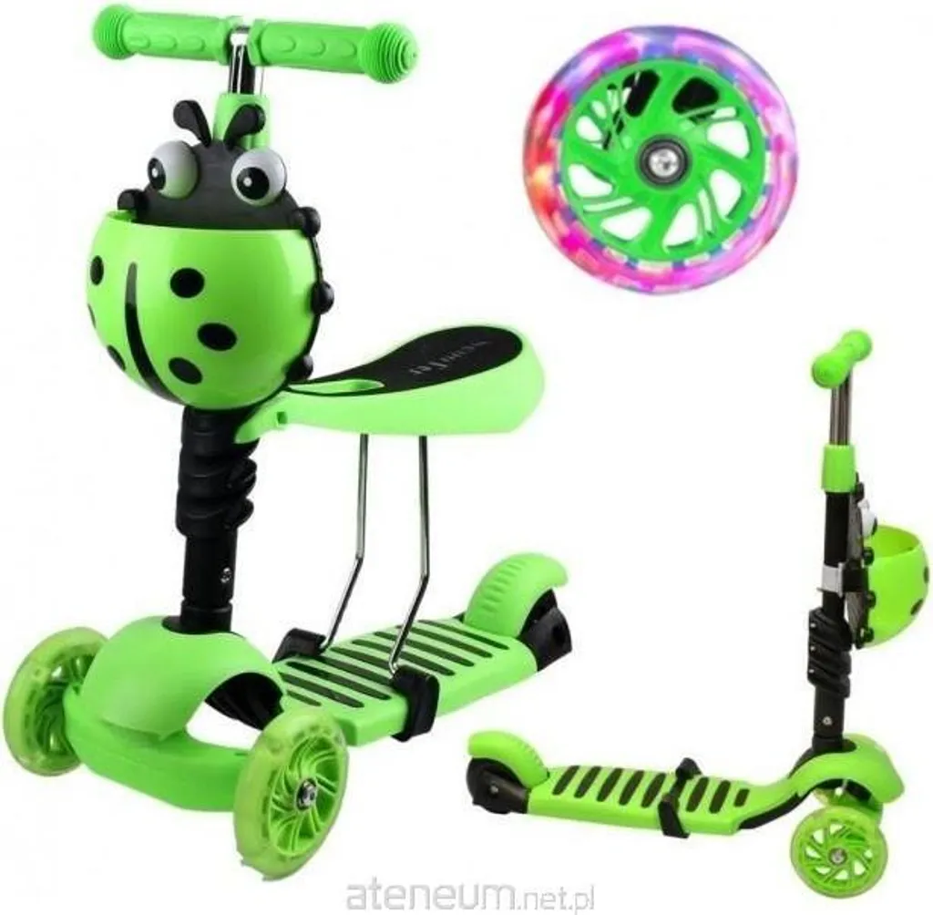 Trottinette Stable Anti-chute 3-en-1 Vert : Sécurité et Confort Enfant