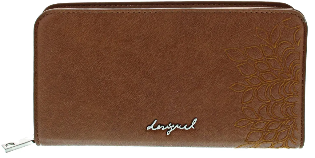 Portefeuille femme marron chic pour ranger smartphone et 3 compartiments
