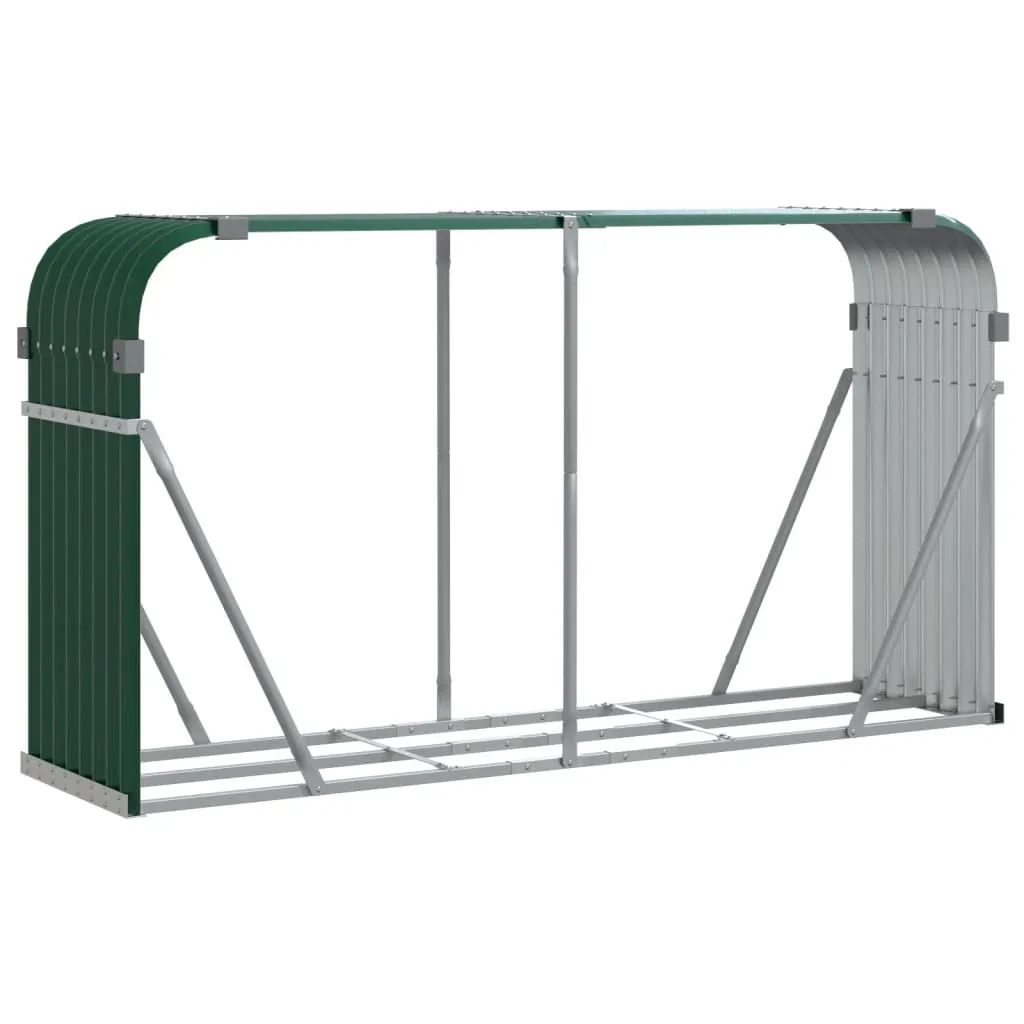 Legnaia Moderna Verde 180x45x100 cm - Design Esterno Acciaio Zincato