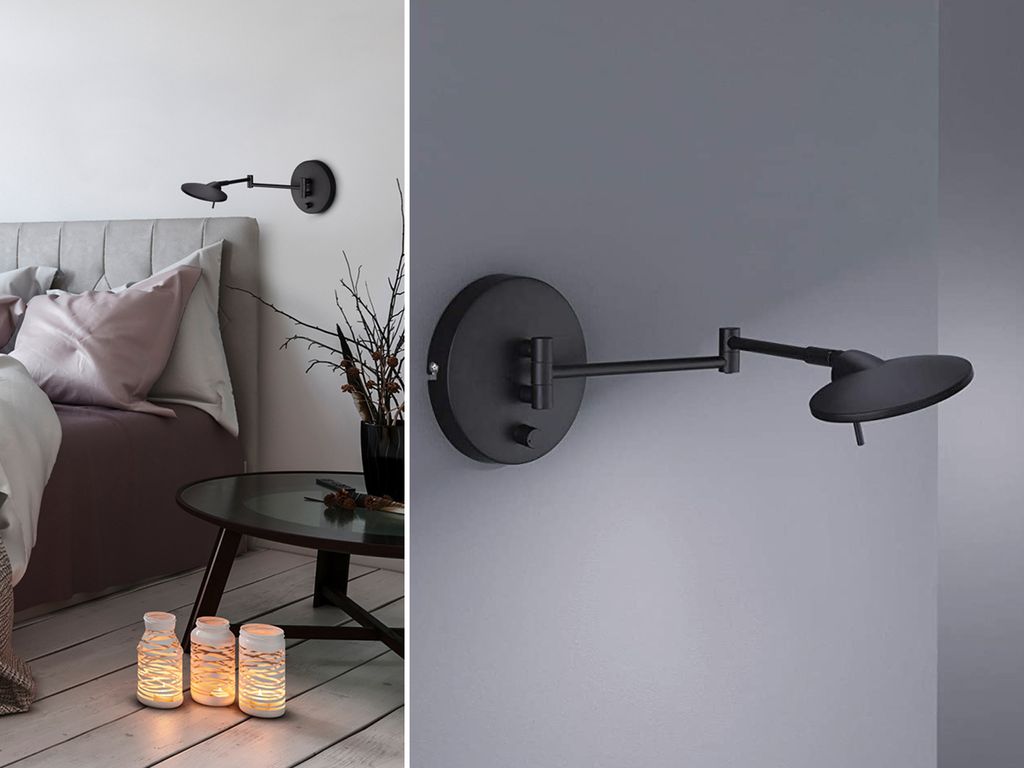 Trio Leuchten - Moderne Wandleuchte schwarz verstellbar inkl. LED - Kazam | Wohnzimmer | Schlafzimmer | Küche - Stahl Organisch - | (nicht austaus...