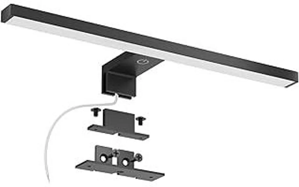 Illuminazione Specchio LED Nero 40cm DEELUX: Touch e Dimmerabile 10W