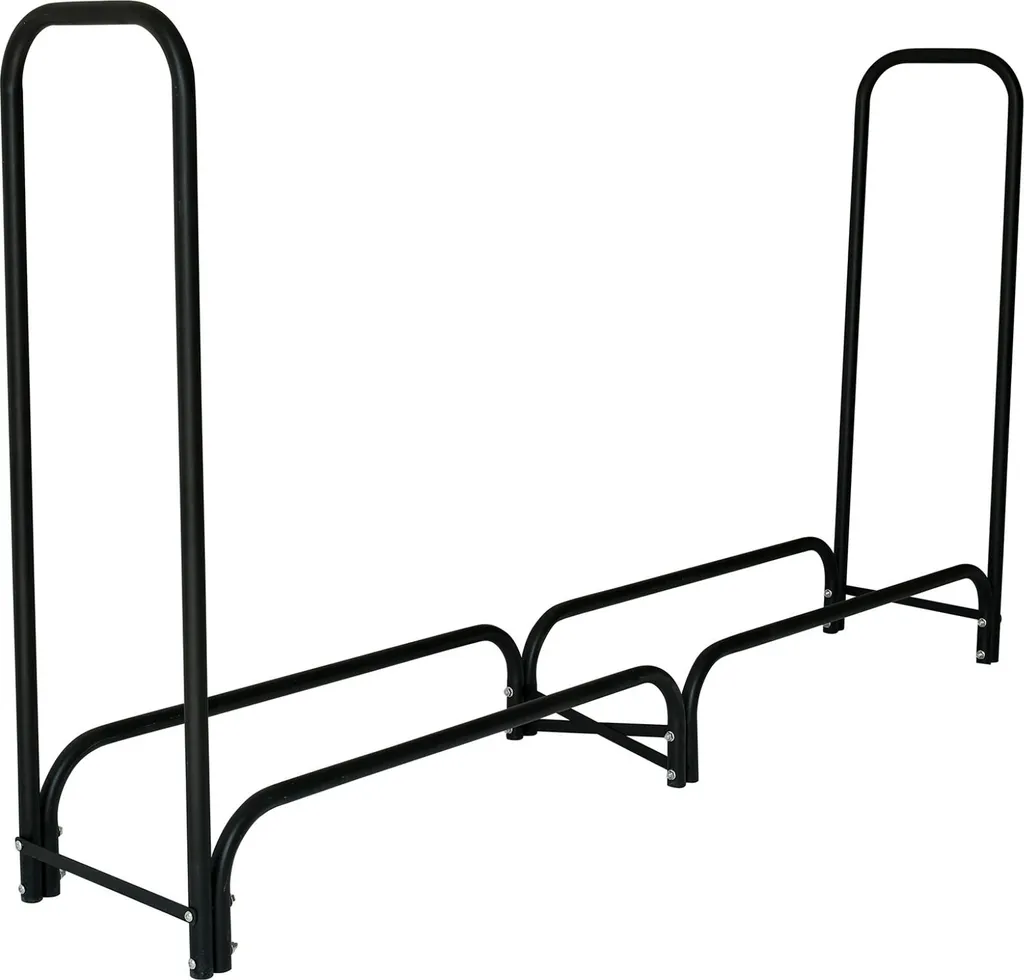 Rangement bois de chauffage 200 cm en acier noir Aga pour salon et poêle
