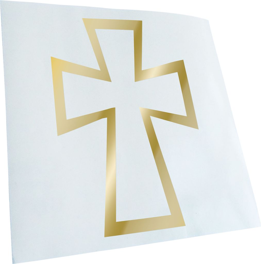 Kiwistar - Autoaufkleber - Byzantinisches Kreuz II - Goldchrom - 30x20cm - Aufkleber für Auto, Laptop, Fahrrad, LKW, Motorrad mehrfarbig JDM Decal...