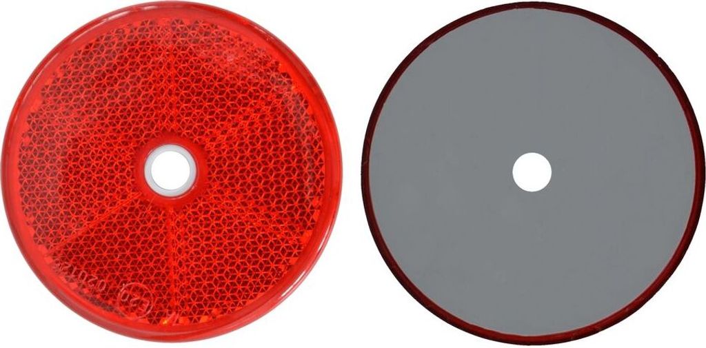 4 x Rückstrahler - Reflektor - schrauben - Ø  60 mm - Rot - Produktbild 