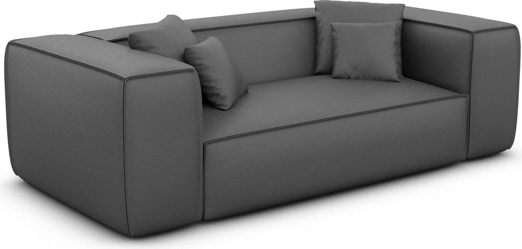 Kunstleder 2-Sitzer Couch Arelia Dunkelgrau