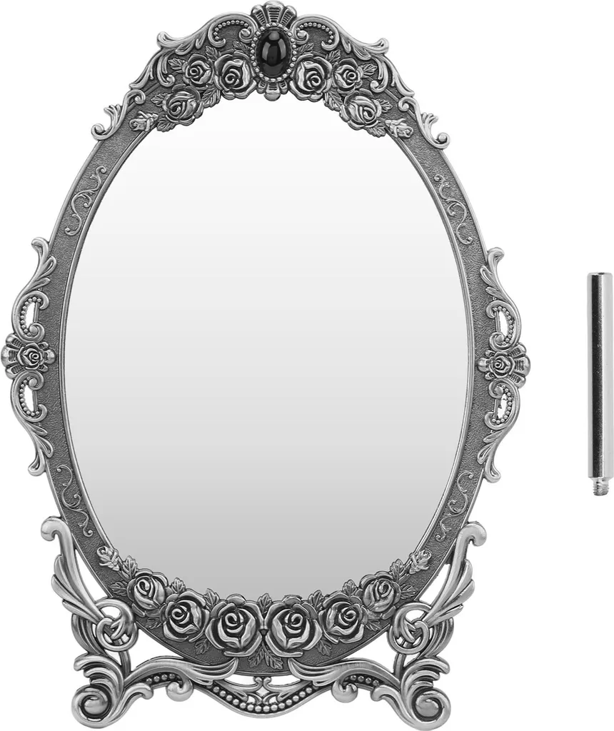 Miroir de bureau vintage argenté pour maquillage précis et décoration
