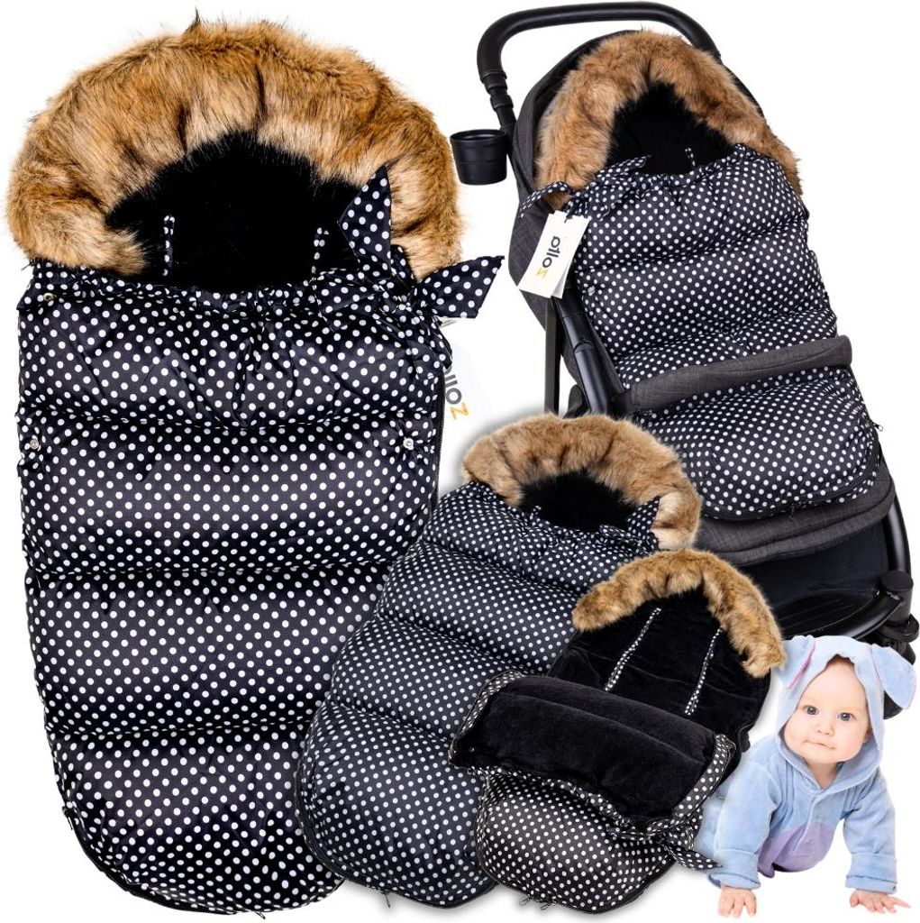 Dicker Babyschlafsack für Kinderwagen, Kinderwagen, Gondel, Schlafsack, Punkte