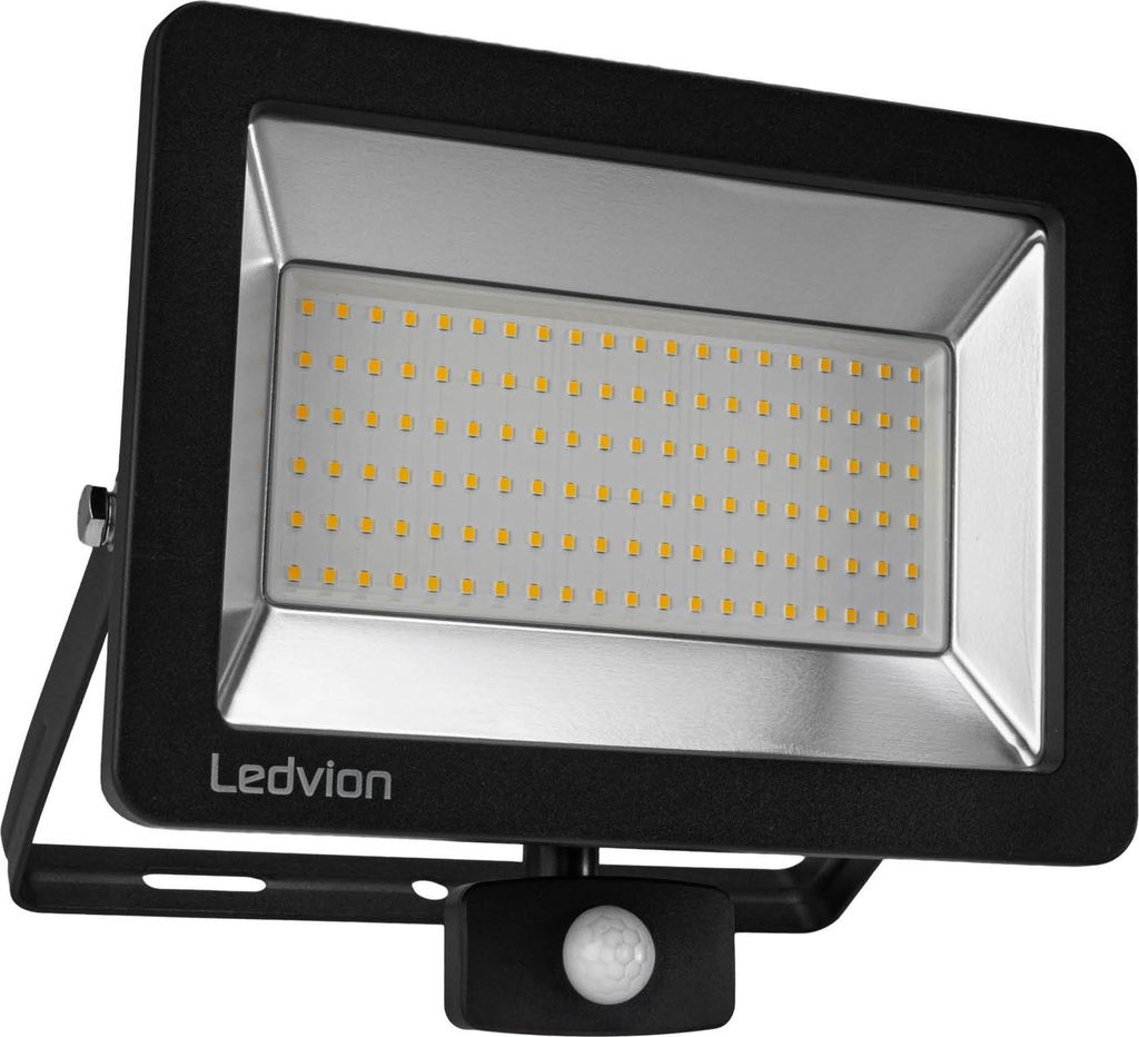 Ledvion - LED Flutlicht, 100 Watt, LED Flutlicht, 6000K, 12000 Lumen, IP65 Wasserdicht, Mit Schnellanschluss