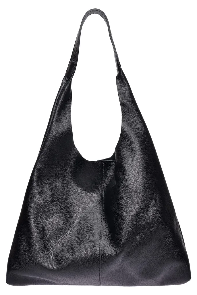 Sac à main Hobo en cuir noir Luisa Vannini LV 198 - Collection SS26