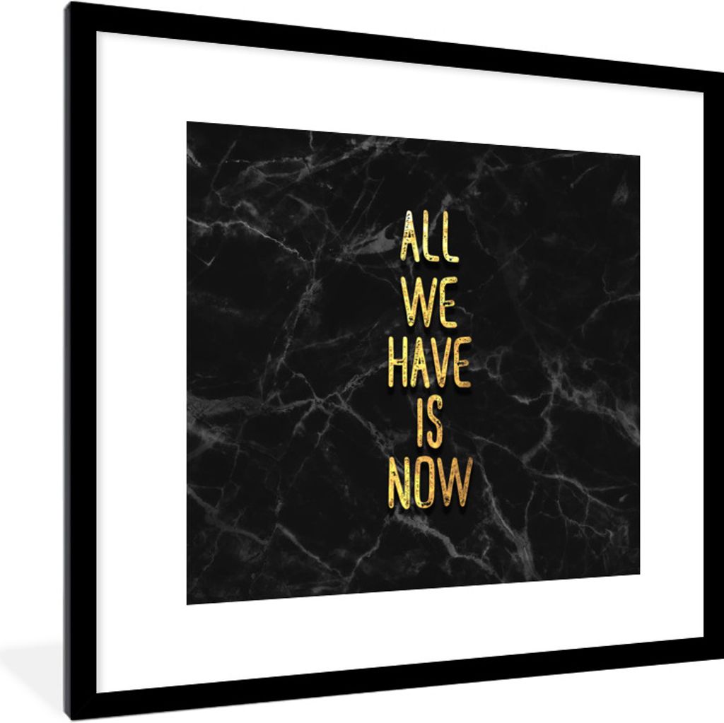 MuchoWow Gerahmtes Poster Zitat - Motivation - Marmor 40x40 cm - Poster mit Schwarzem Bilderrahmen Wandposter Rahmen Foto Bilder - Poster - Plaka...