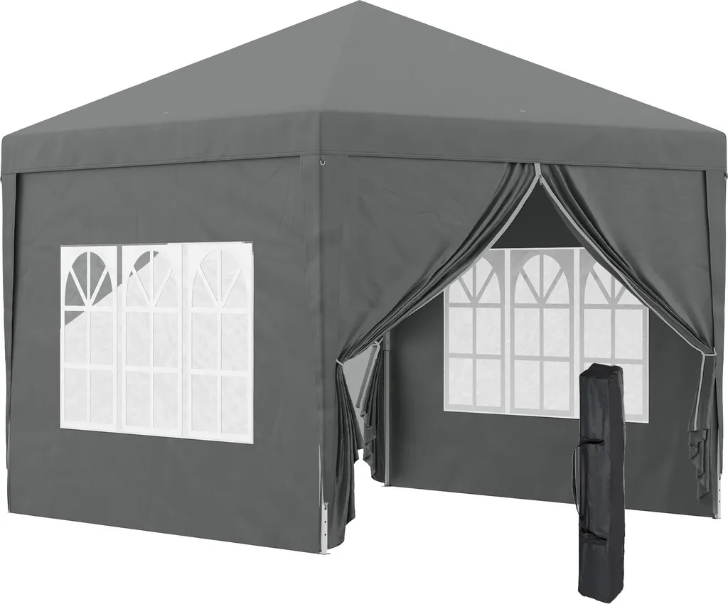 Tente pliante pour jardin et événements extérieurs - Gris clair 3m