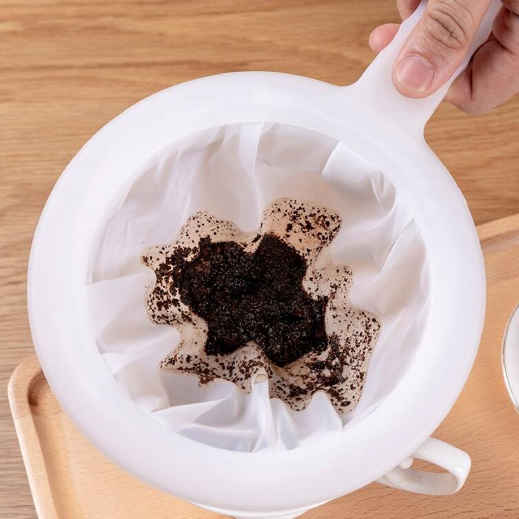 Großes Kaffeefiltersieb Mit Holzgriff – Wiederverwendbarer Flanellfilter Für Kaffee & Tee
