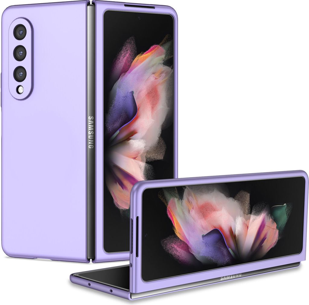 Samsung Z Fold3 5G Hülle, Dünn Hart PC Kratzfeste Schutzhülle für Samsung Galaxy Z Fold 3 5G Lila