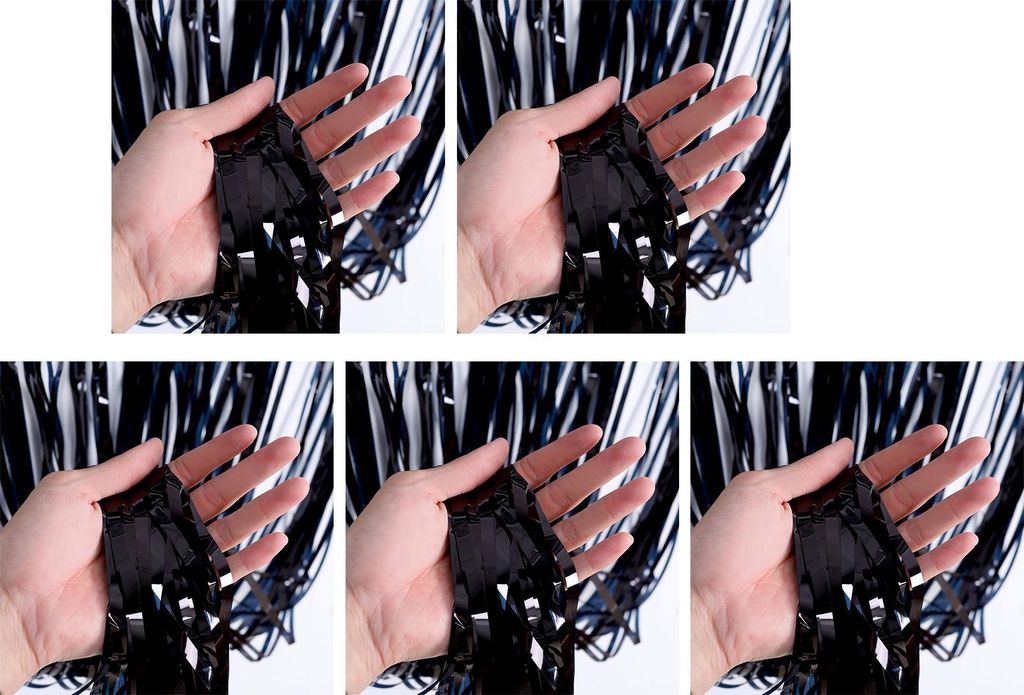 Stück funkelnde Folien-Fransenvorhänge, 1 x 2 m, metallischer Streamer-Hintergrund für Hochzeit, Geburtstagsparty, wiederverwendbare glänzende ...