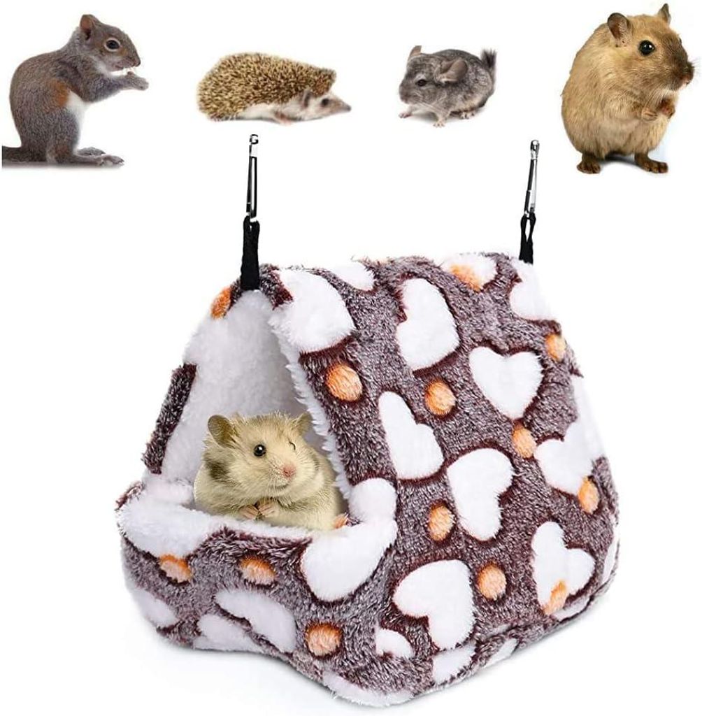 Hängemattennest für Hamster, Frettchen, Kaninchen, Meerschweinchen, Ratten, Mäuse, Eichhörnchen, Haustiere, warmes Spielzeug für Vögel, Mini-...