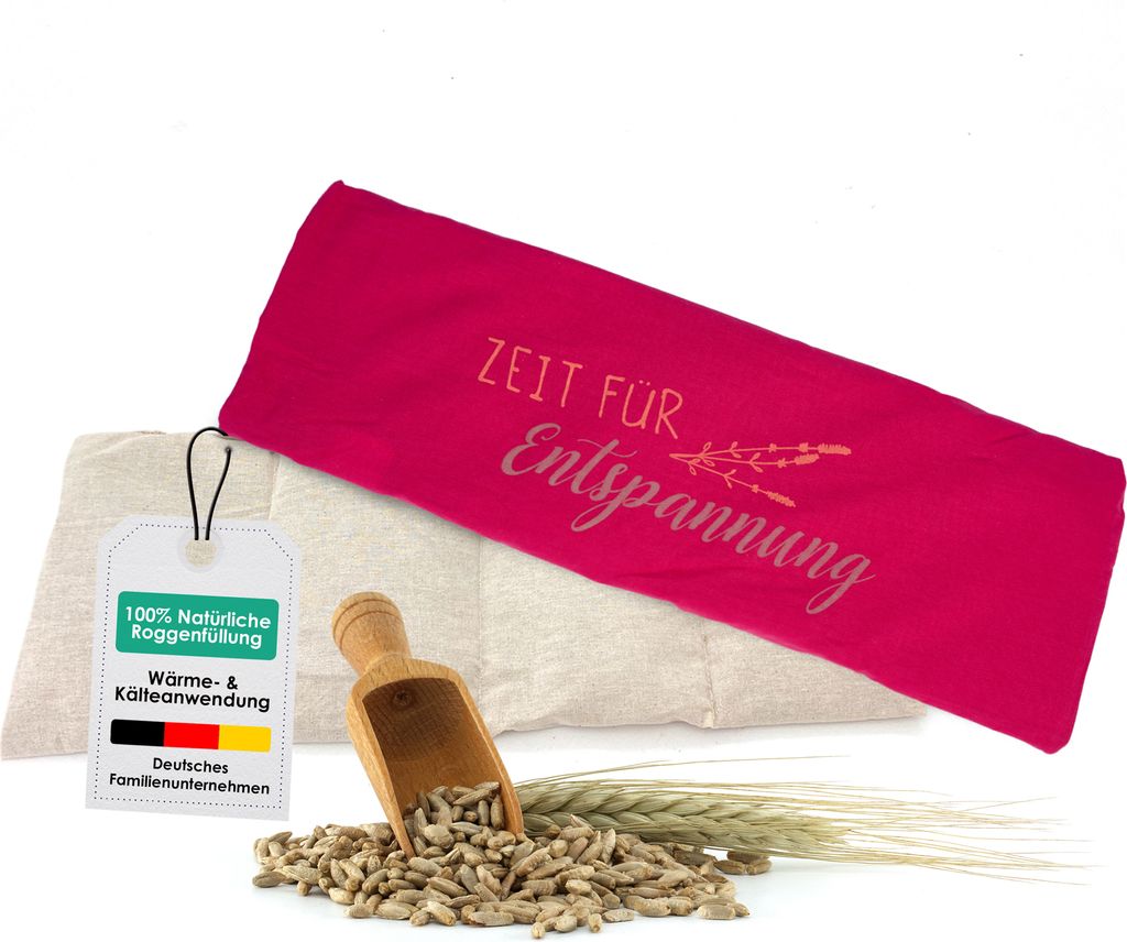 heimtexland ® Roggen Natur Körnerkissen Kälte- und Produktbild