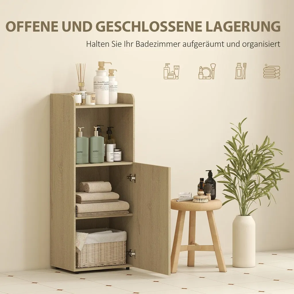 Rangement salle de bain compact chêne jaune, idéal petit espace 104 cm - 4