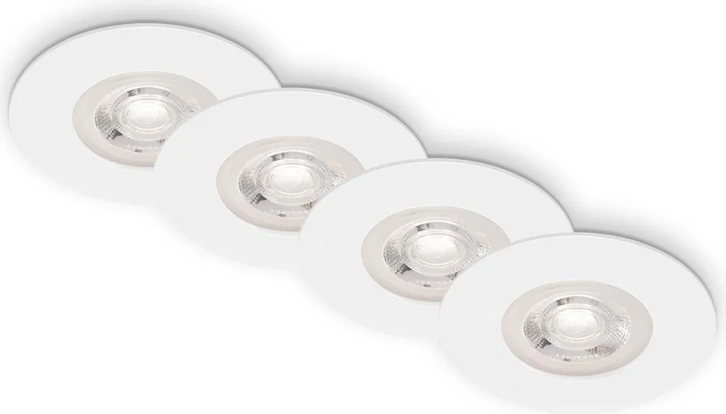 Briloner Faretti LED 230V IP44 - Luci da Incasso Soffitto Bagno Bianco Opaco
