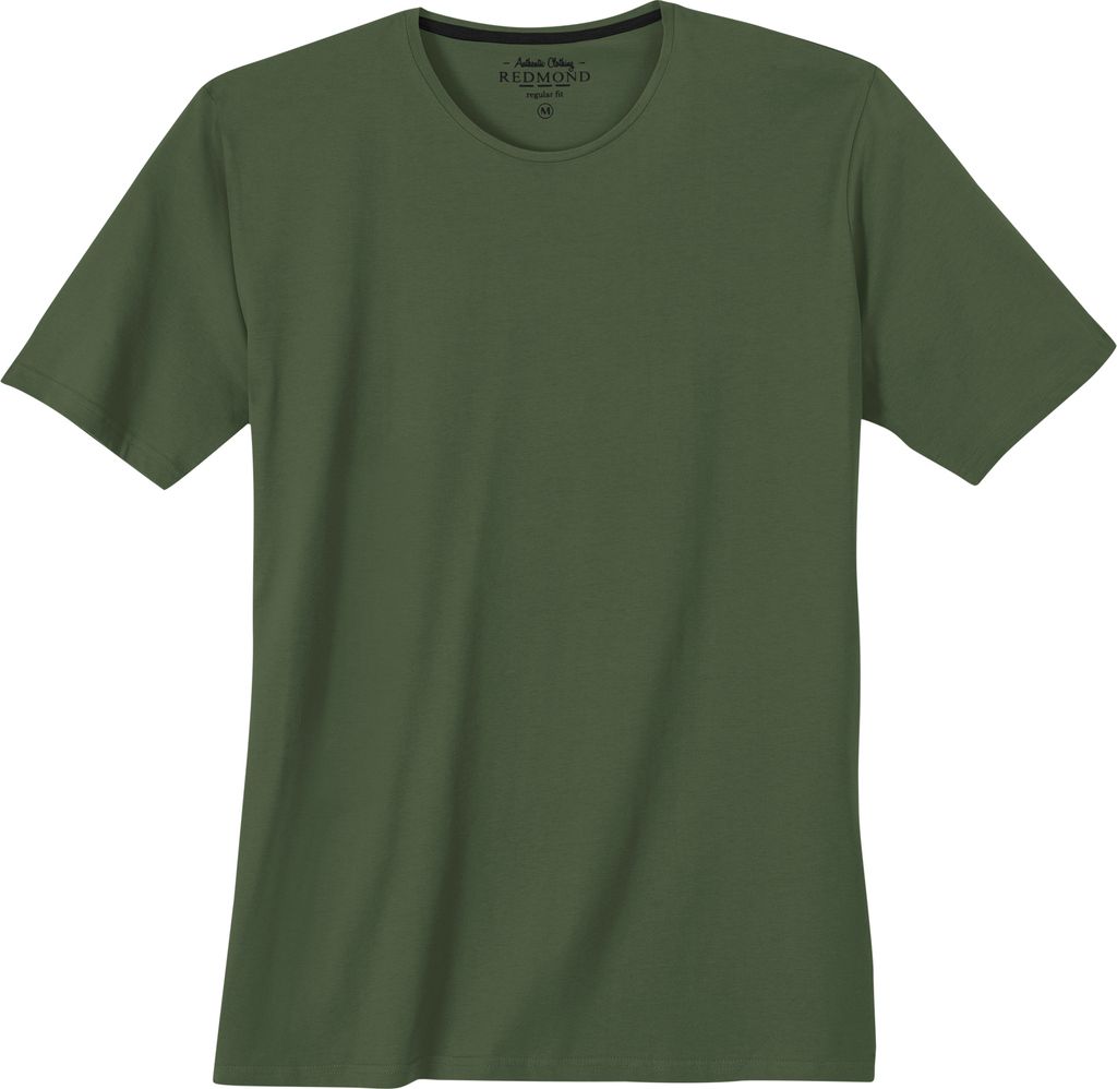 Redmond Basic T-Shirt große Größen oliv Rundhals