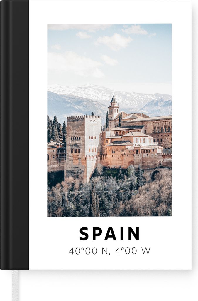 MuchoWow Notizbuch Tagebuch Haushaltsbuch Notebook A5 Spanien - Schloss - Sommer - Berge - Notizblock - Notizheft - Notebook - Schreibblock - Papier