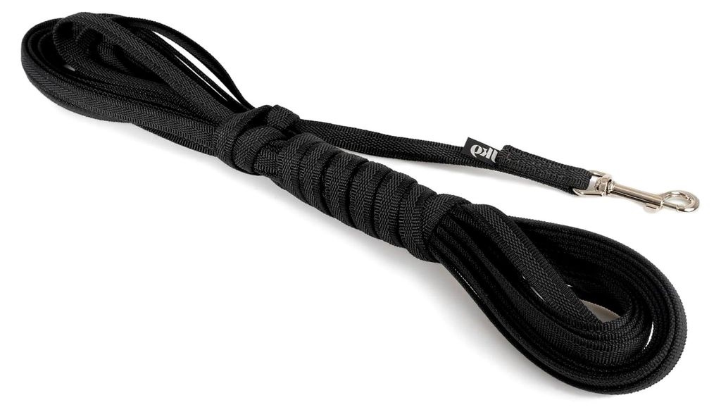 IDC Color & Gray gummierte Leine, 14 mm x 10 m mit Schlaufe, Schwarz-Grau