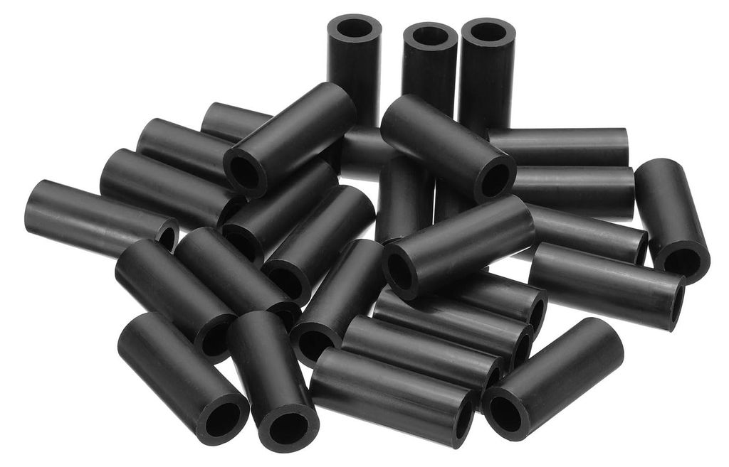 30 runde ABS-Distanzscheiben M10, 10,2 mm Innendurchmesser, 16 mm Außendurchmesser, 40 mm Länge, ohne Gewinde, isoliert, für Schalter und Steckd...