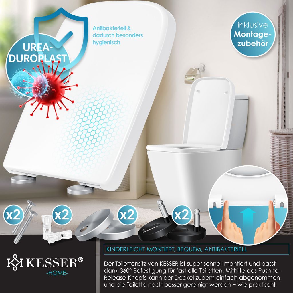 KESSER® WC Sitz mit Absenkautomatik Toilettendeckel Produktbild 6