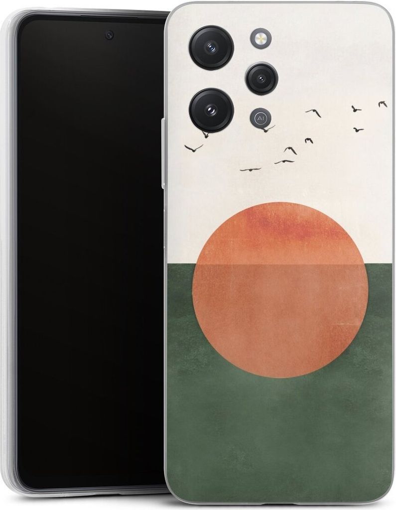 DeinDesign Slim Hülle für Xiaomi Redmi 12 Silikon Case Ultra Dünn Handyhülle Sonnenschein Sonnenuntergang Vogel