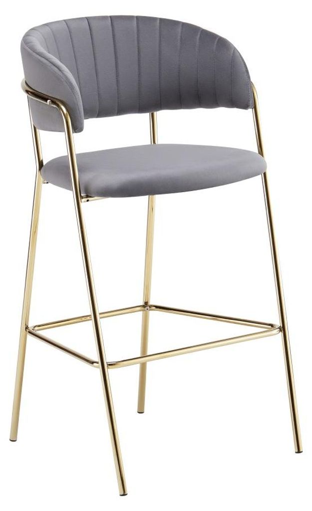 Kondela Barhocker Dasmin Typ 2 - graubraun / gold