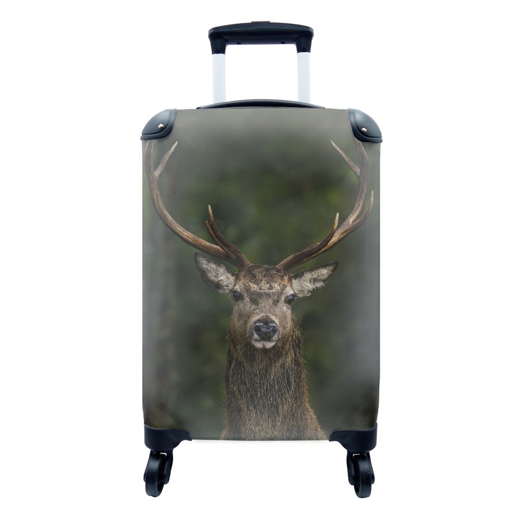 MuchoWow Koffer Handgepäck Trolley Rollkoffer Kleine Reisekoffer mit 4 Rollen - Hirsche - Geweihe - Tiere - Cabin Size < 55x40x23 cm & 55x40x20 ...