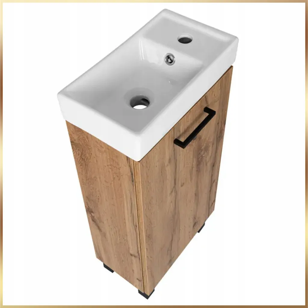 Armoire de Toilette 40cm Chêne Wotan Stamar Kit Complet Prêt à Poser - 13