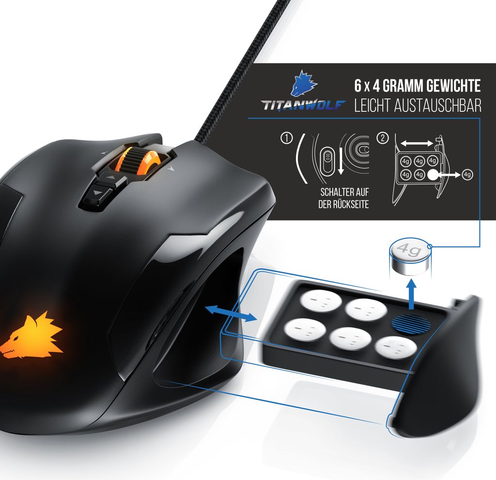 Titanwolf Tastatur-, Maus- und Mauspad-Set, Mechanisches Produktbild 6