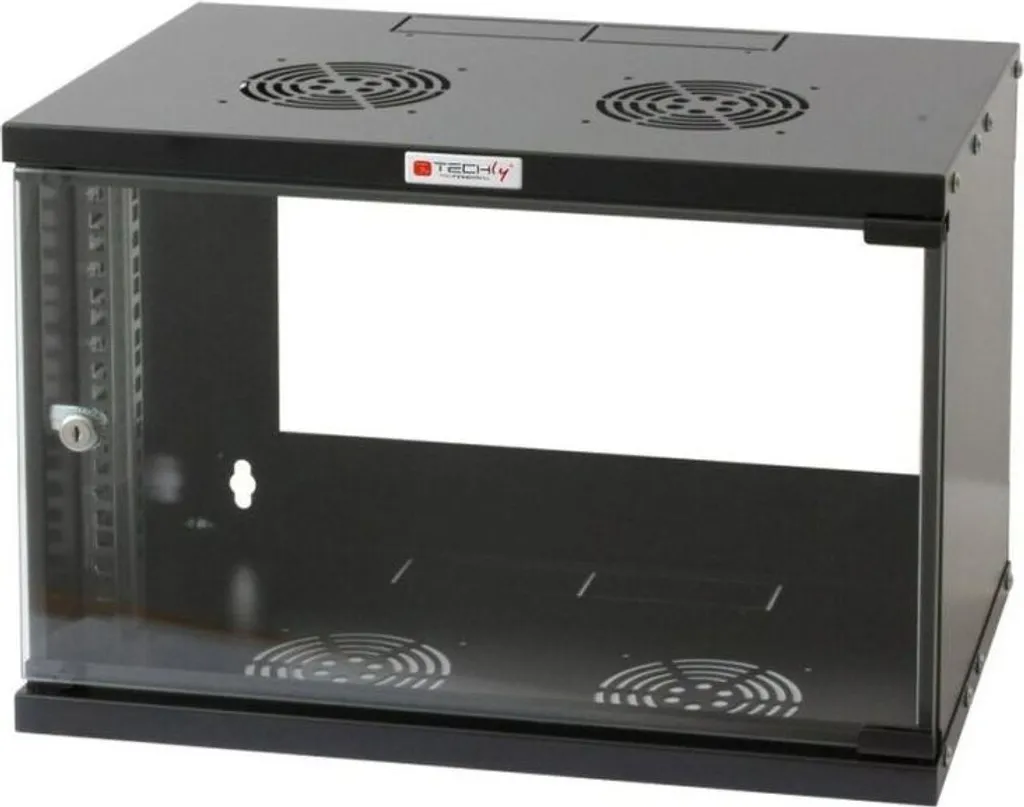 Coffret Réseau Mural 6U 19 Pouces Noir pour Installation Informatique