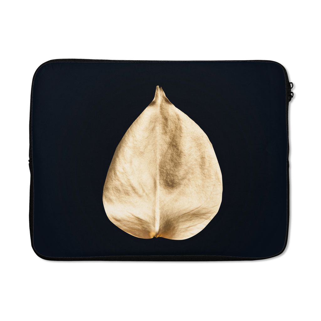 MuchoWow® Laptop Hülle 15 Zoll Blätter - Schwarz und Gold - Produktbild 